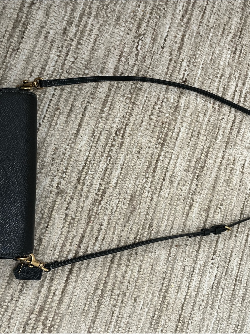 NEW Coach Black Leather Crossbody Bag with Gold Hardware